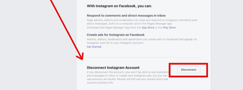 Facebook Sayfası Ayarlarınızdan Instagram Hesabınızın Bağlantısını Kesin