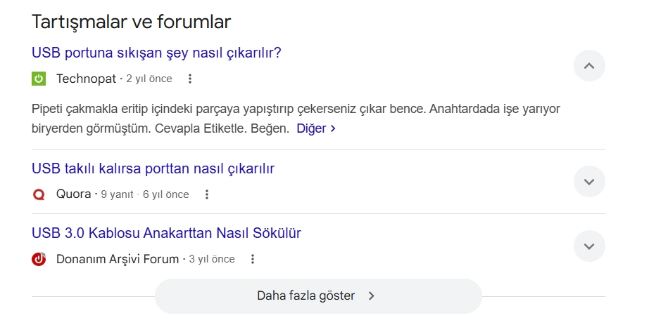 Tartışma Forumu Yapısal Veri