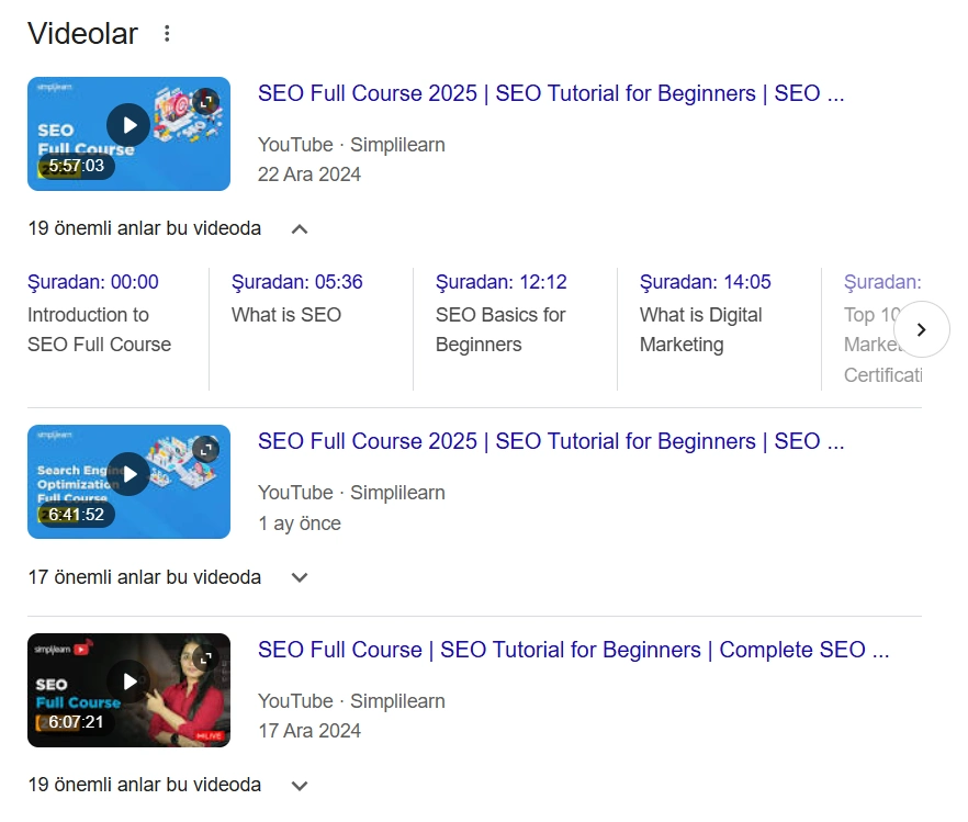 Video Yapısal Veri