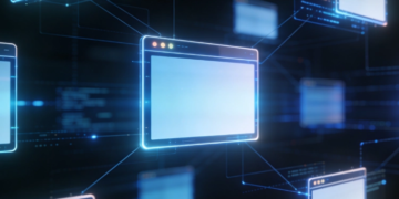 Mavi Işıklı Dijital Ekranlar Ve Ağ Bağlantıları